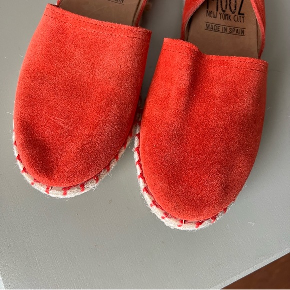 Miz Mooz Cherie Red Suede Leather Slip On Espadrille Flats 38 EU 7 US - Picture 9 of 10